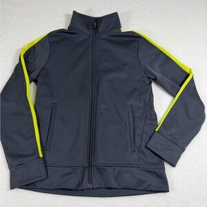 tek gear Navy Kids Zip Swim Rashguard with Neon Yellow Stripe